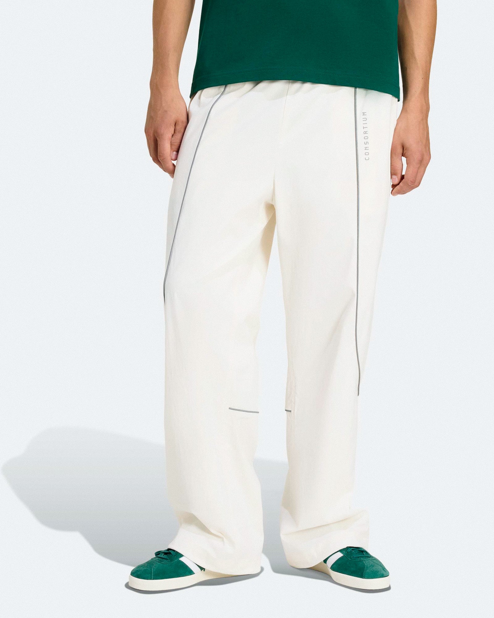 adidas Consortium Pant Chalk White Sweat & Track Pants KF0683 On Model Front View | Overkill
