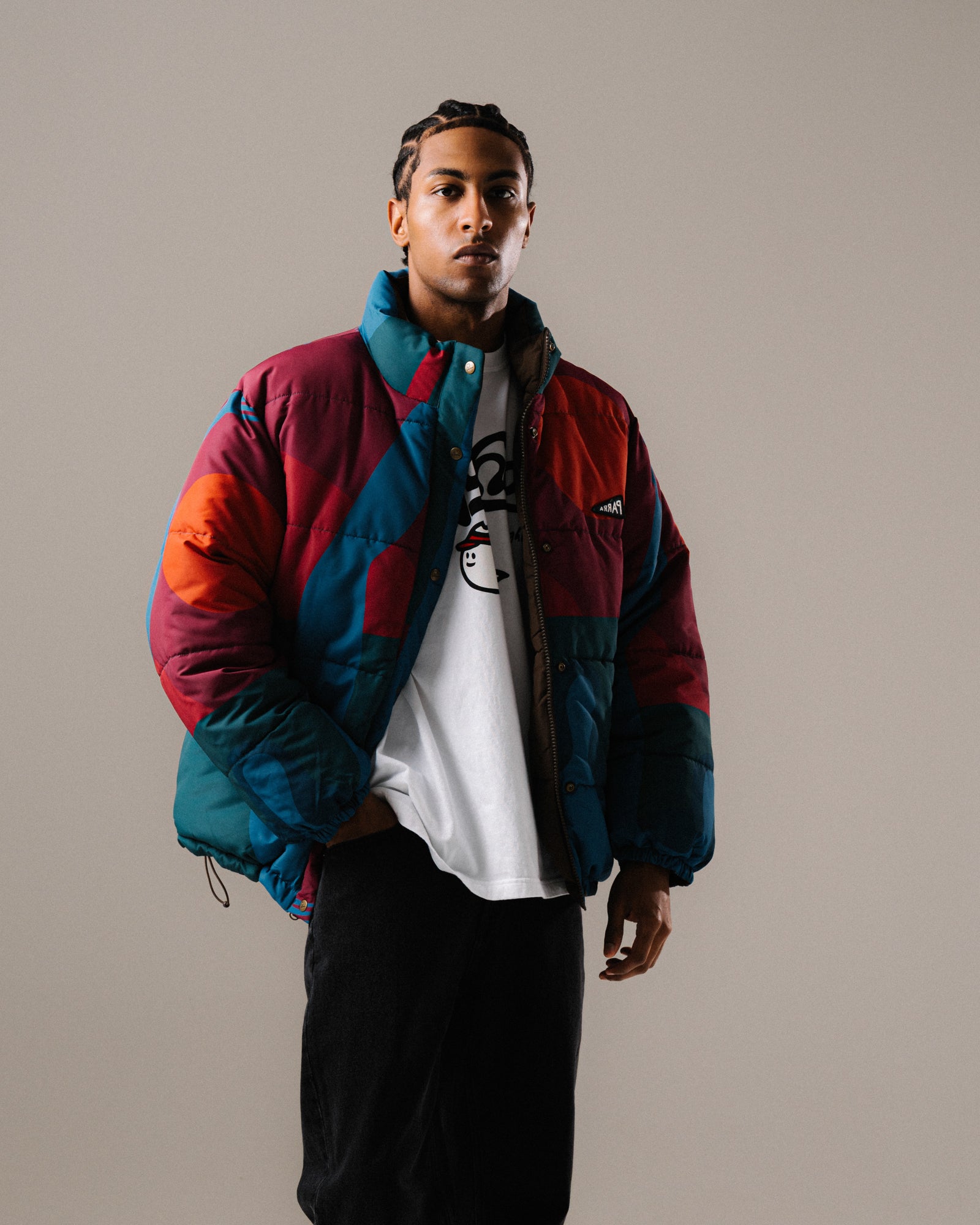 Parra Protect The Sun Reversible Puffer Jacket Brown Puffer Jackets 54435 Style Inspiration | Overkill
