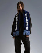 Wasted Paris Trompe L'oeil Scarf Blue / White Scarves 177058 On Model View 2 | Overkill
