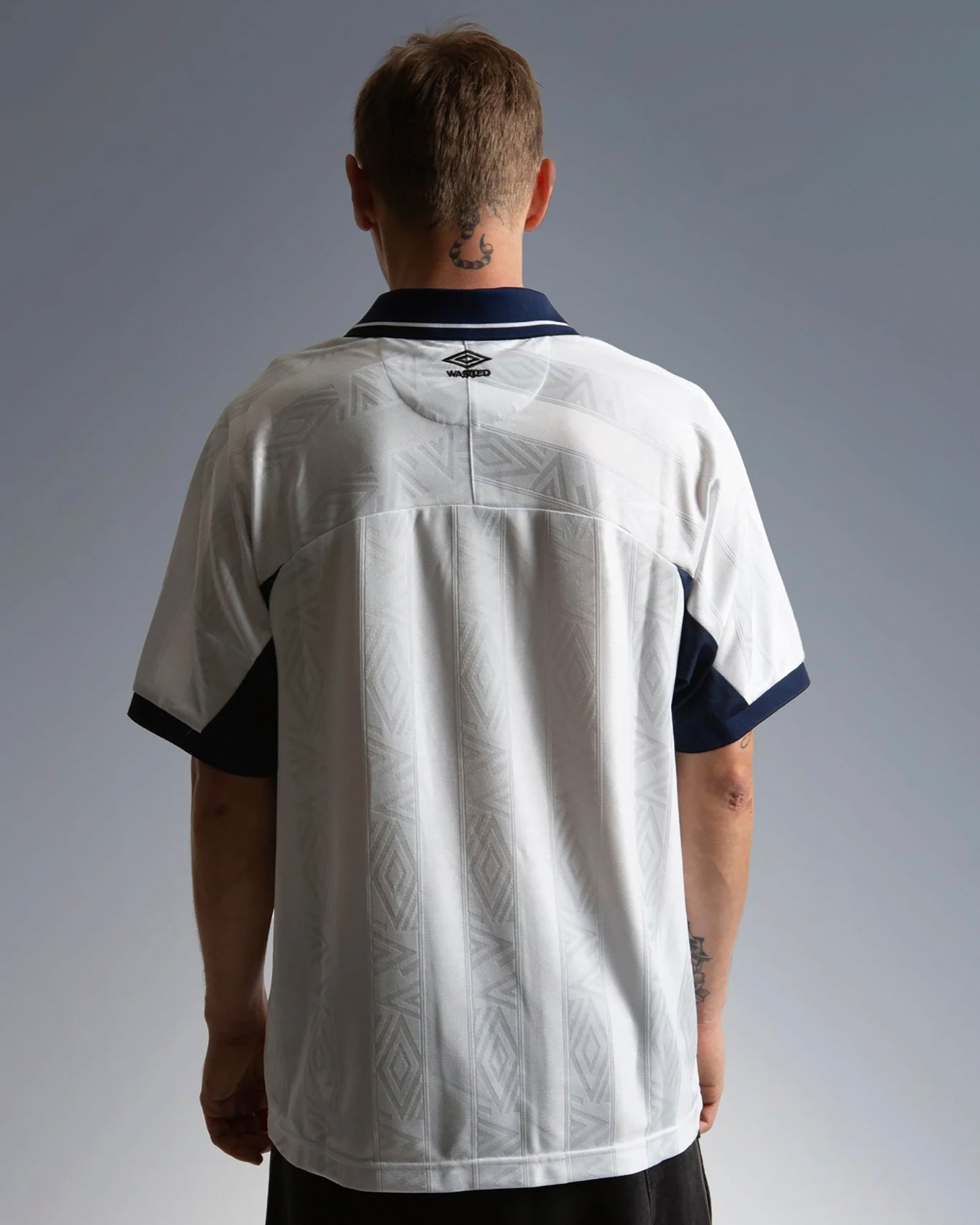 Wasted Paris Football Jersey T-Shirt White / Blue T-Shirts 177051 On Model Back View | Overkill
