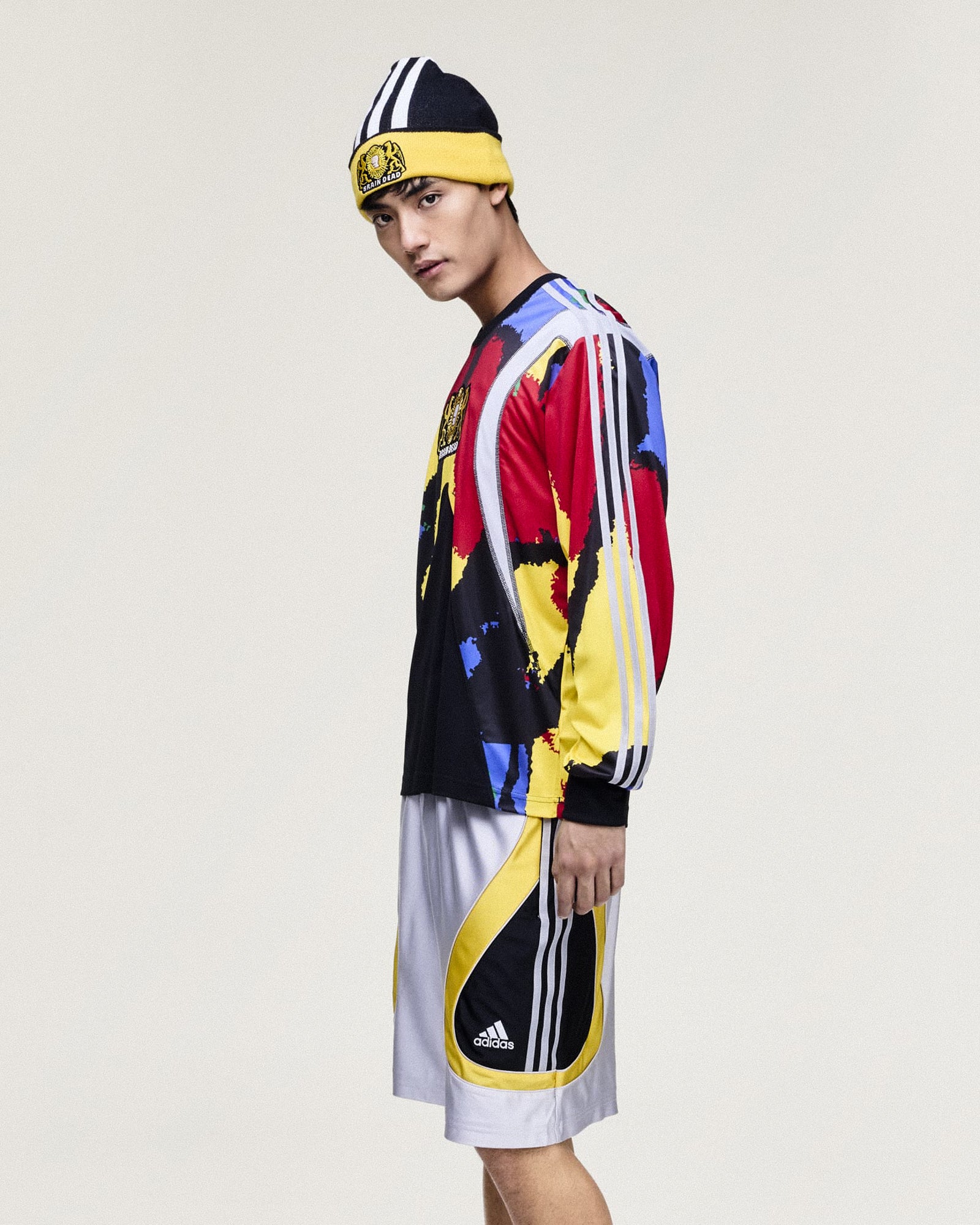 adidas LS Jersey Black / EQT Yellow Longsleeves JY7958 On Model Front View | Overkill
