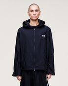 Y-3 Nylon Wired 3 Stripes Track Top Black Track Jackets KF1085 On Model Front View | Overkill

