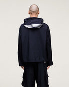 Y-3 Nylon Wired 3 Stripes Track Top Black Track Jackets KF1085 On Model Back View | Overkill
