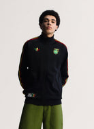 adidas JFF Jamaica OG Track Top Black Track Jackets JY5225 On Model Front View | Overkill
