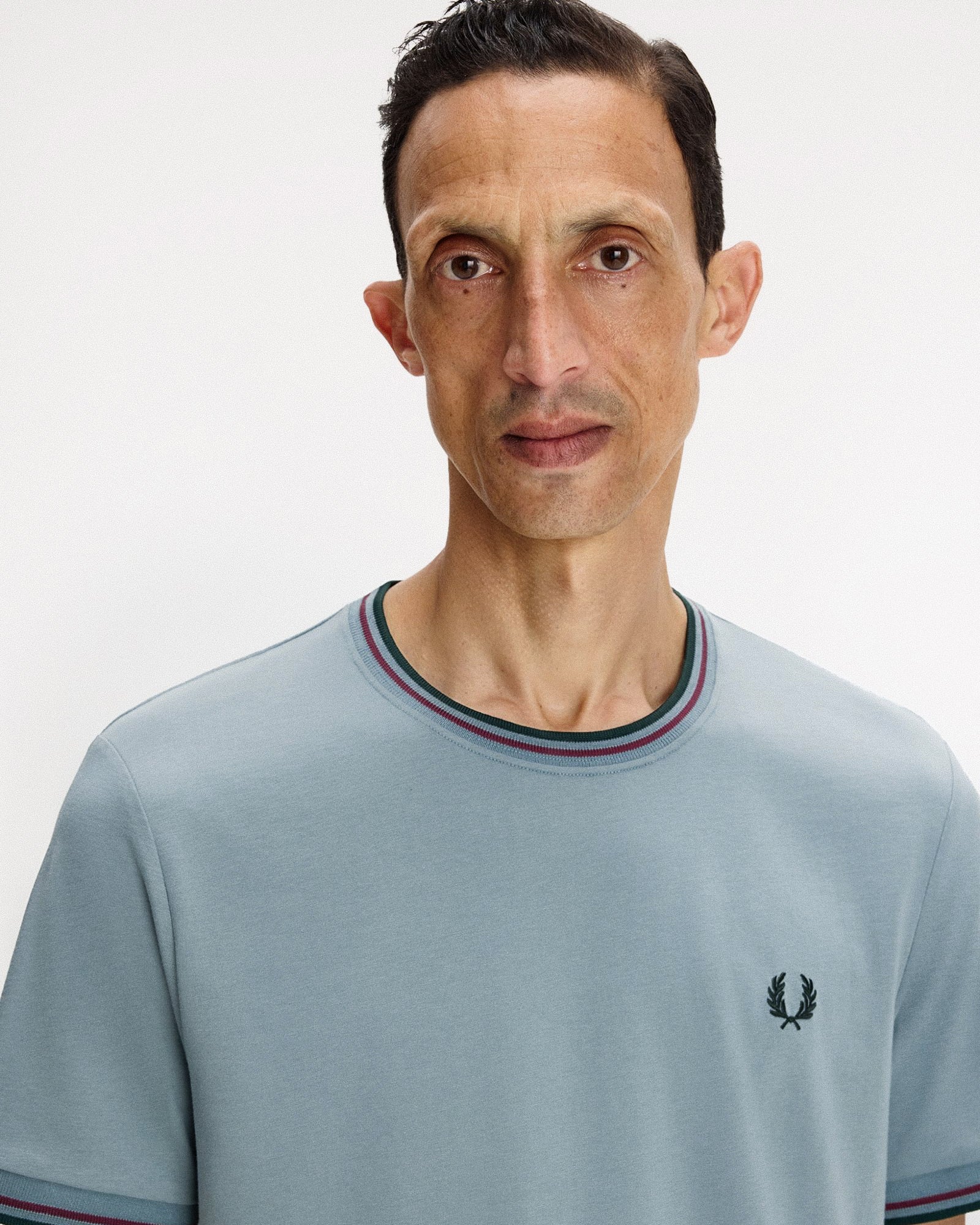 Fred Perry Twin Tipped T-Shirt Stockport Blue / Oxblood / Grassroots T-Shirts M1588V-98A Style Inspiration | Overkill
