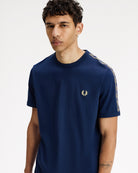 Fred Perry Contrast Tape Ringer T-Shirt Tennis Blue / Champagne T-Shirts M4613-91A Style Inspiration | Overkill
