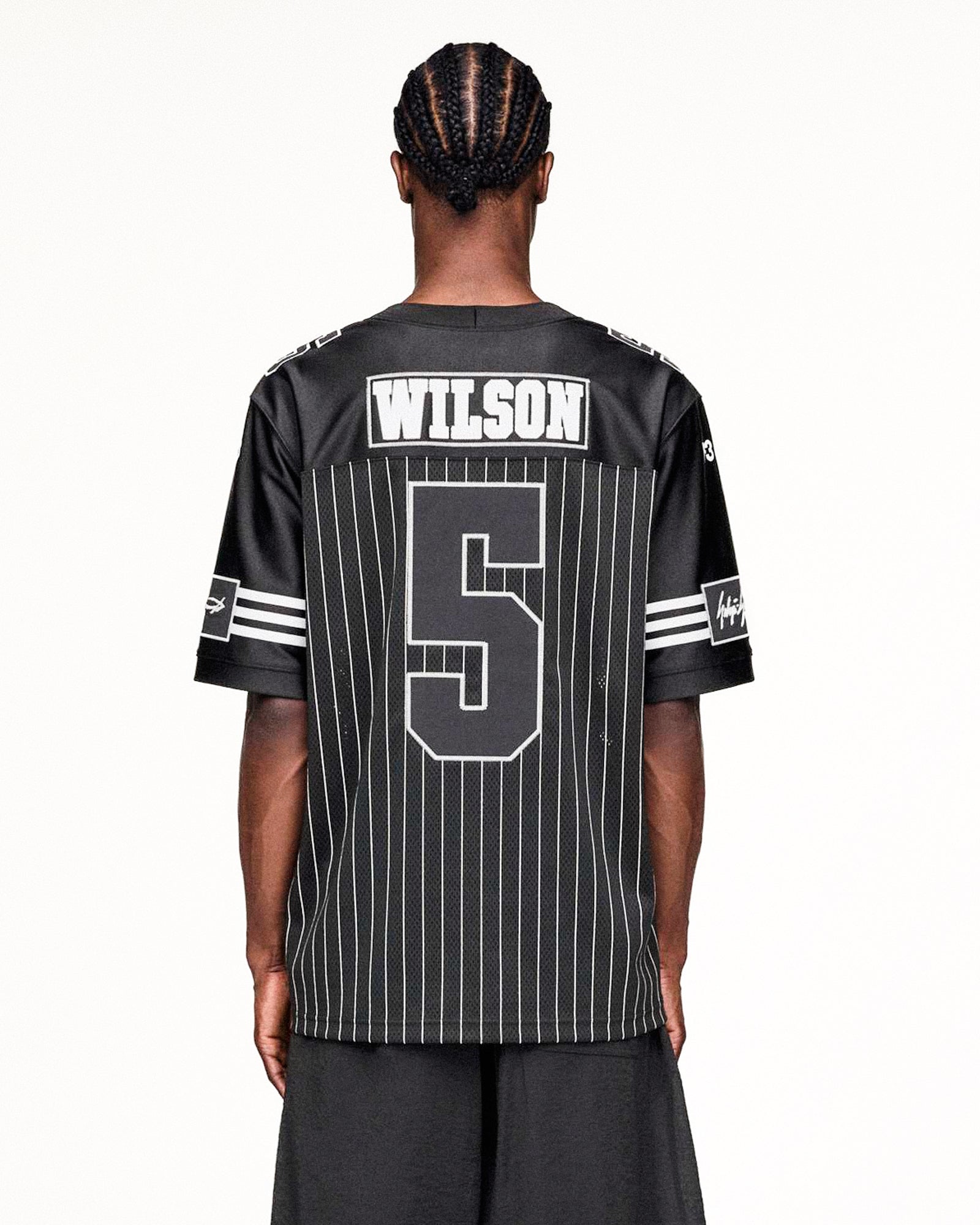 Y-3 Elite 5 American Football Jersey Black T-Shirts KS7642 On Model Back View | Overkill
