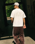 C.P. Company 30/1 Jersey Short Sleeve Logo T-Shirt Gauze White T-Shirts 20CMTS086A-005100W 103 On Model Front View | Overkill
