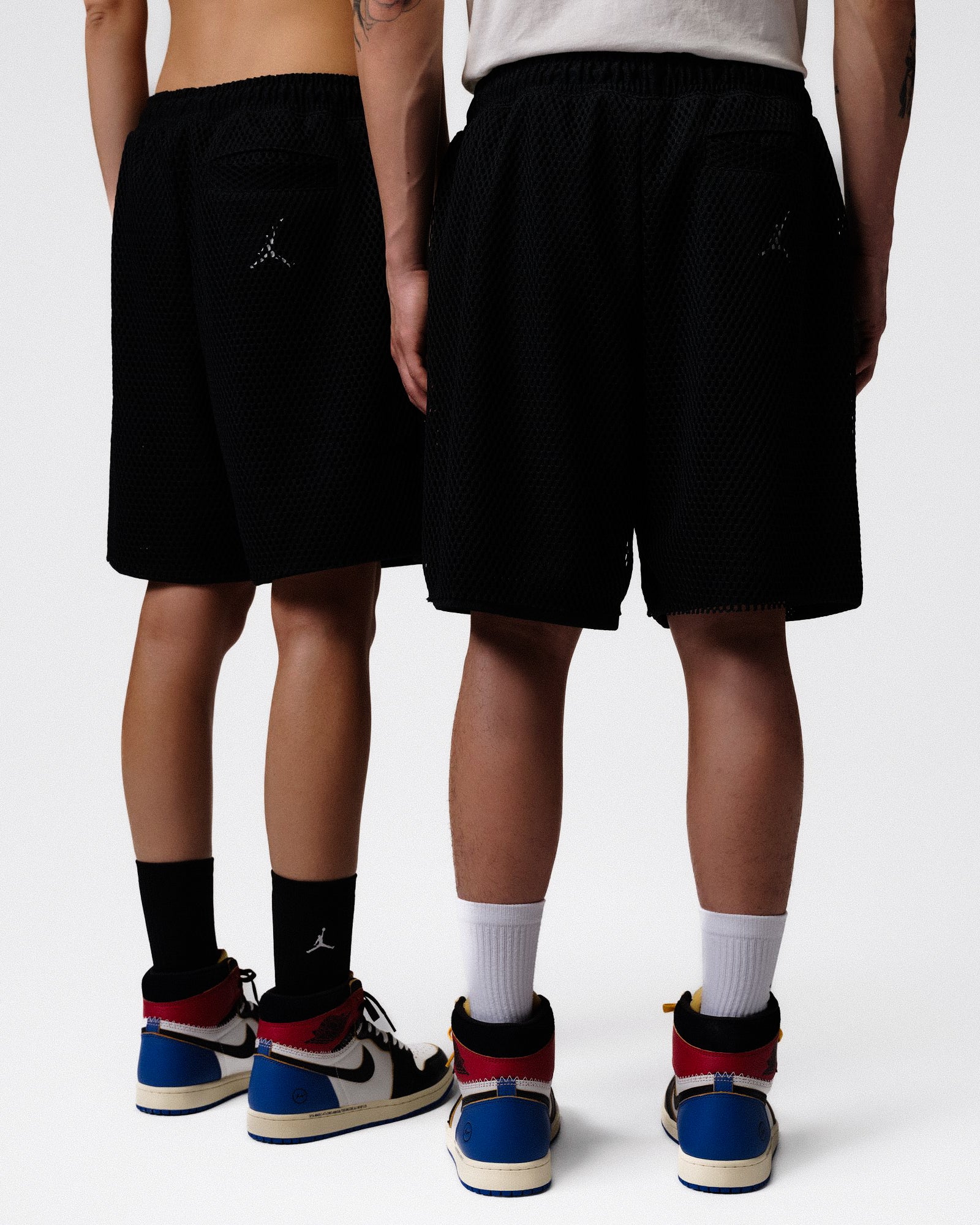 Fragment x Union x Jordan Shorts Black / Pale Ivory Shorts IM6553 010 On Model Back View | Overkill
