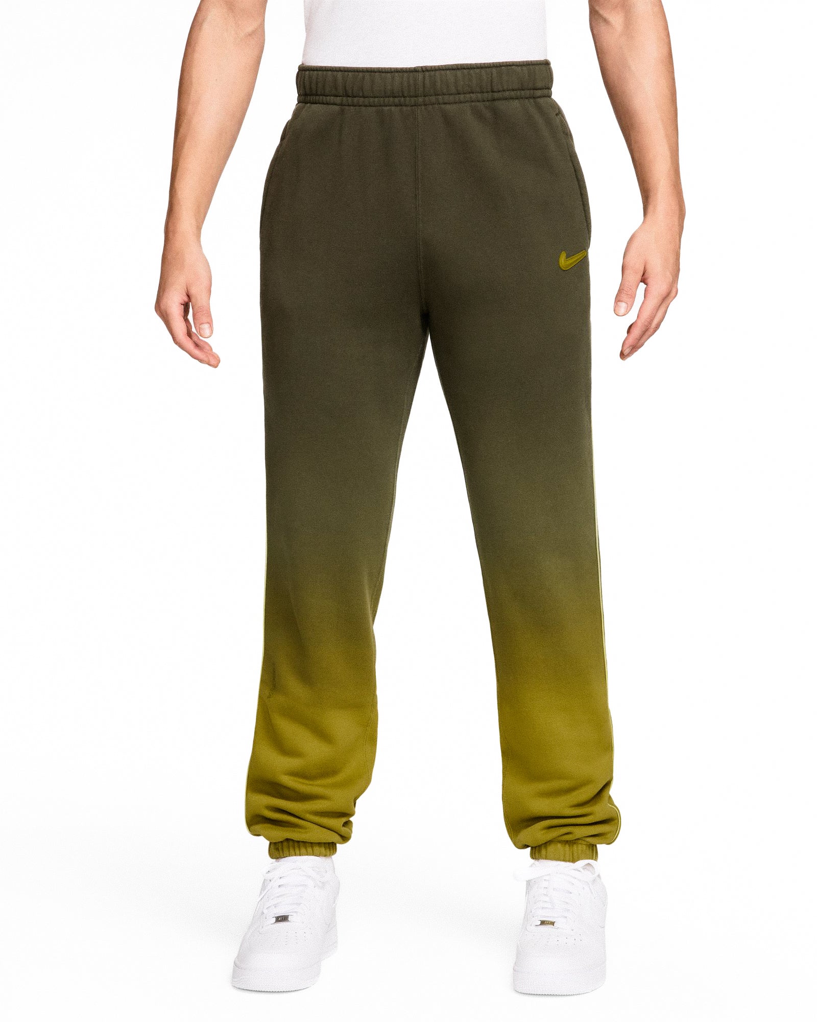 NOCTA x Nike Fleece CS Pant Moss / Medium Olive / Moss Sweat & Track Pants HJ6334 390 On Model Front View | Overkill
