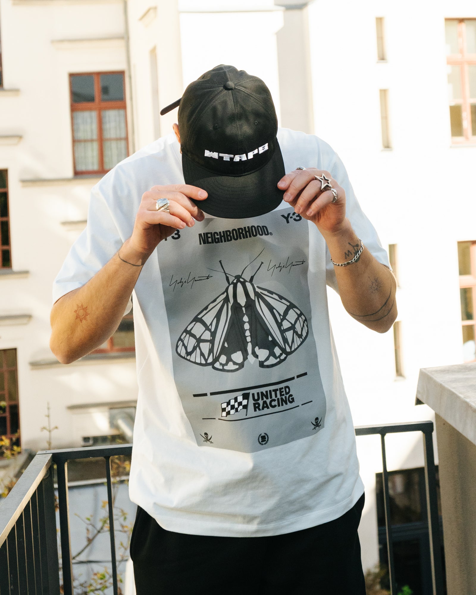 WTAPS T-6M 03 / Cap / Ctpl. Twill Black Caps 252HCDT-HT12 On Model View 1 | Overkill
