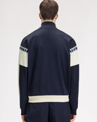 Fred Perry Meyba Cut And Sew Track Jacket Navy Track Jackets SJ2165-608 On Model Back View | Overkill

