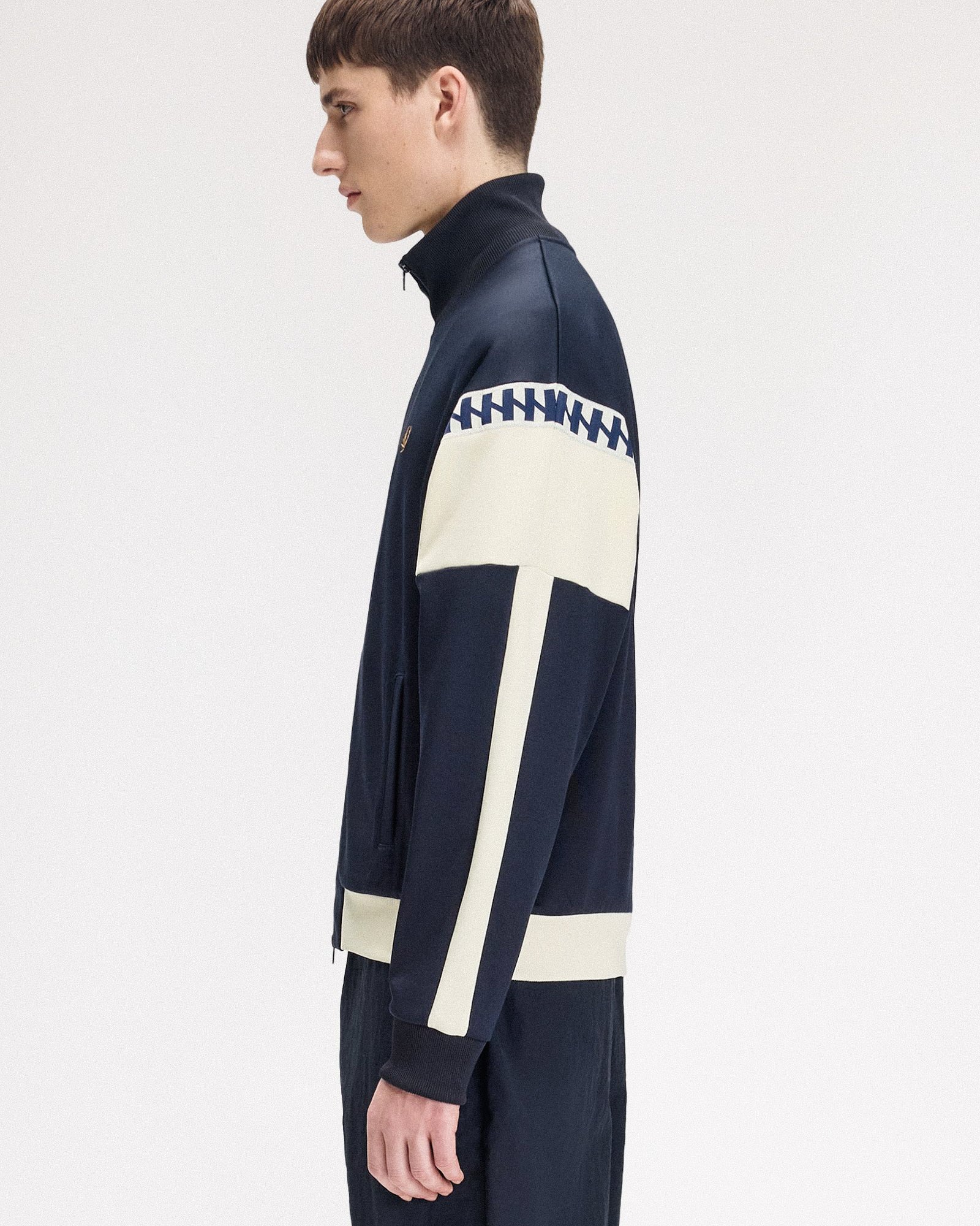 Fred Perry Meyba Cut And Sew Track Jacket Navy Track Jackets SJ2165-608 Style Inspiration | Overkill
