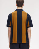 Fred Perry Meyba Cut And Sew Polo Shirt Navy Polo Shirts SM2160-608 On Model Back View | Overkill
