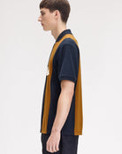 Fred Perry Meyba Cut And Sew Polo Shirt Navy Polo Shirts SM2160-608 Style Inspiration | Overkill
