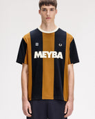Fred Perry Meyba Cut And Sew T-Shirt Dark Caramel T-Shirts SM2162-644 On Model Front View | Overkill
