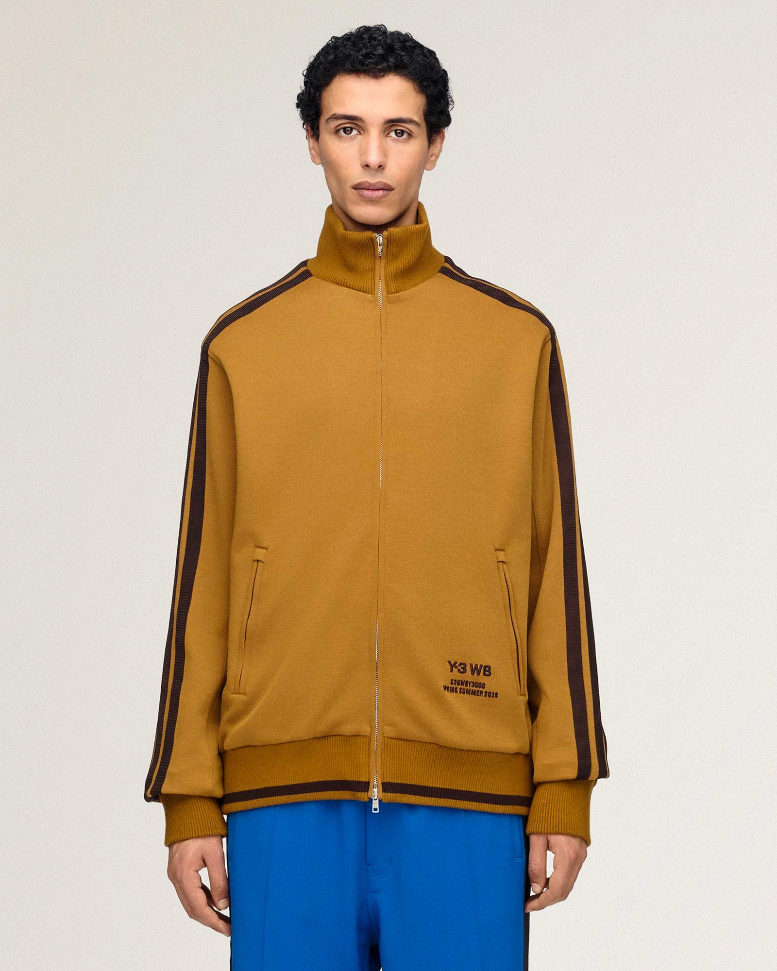 Wales Bonner x Y-3 Track Top Bronze Strata Track Jackets KF9274 On Model Front View | Overkill
