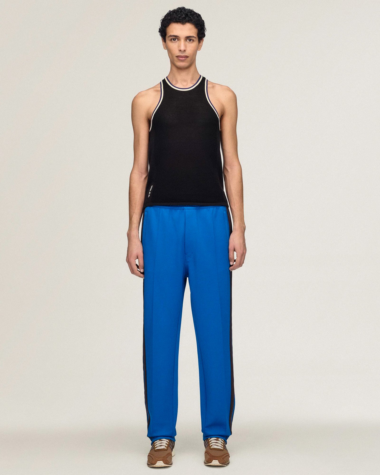 Wales Bonner x Y-3 End Pant Lush Blue Pants KS3972 On Model Front View | Overkill
