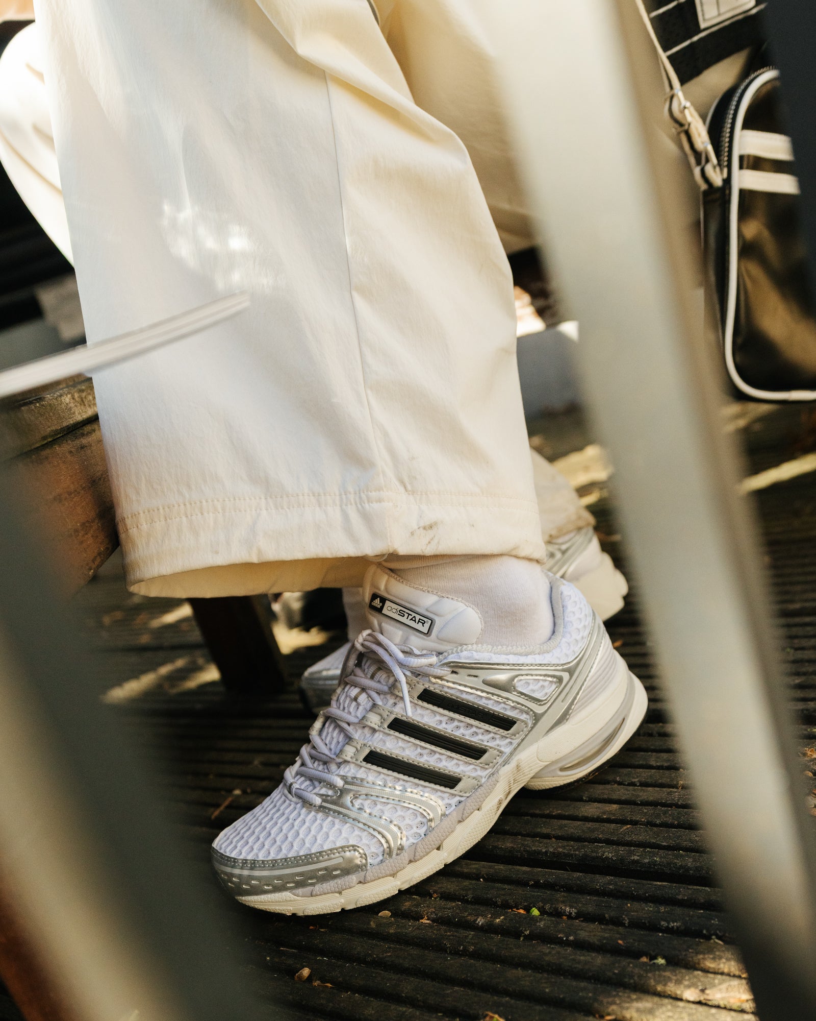 adidas Adistar Control 5 Silver Metallic / Grey One / Core Black Low Top Sneakers KI6121 On Feet | Overkill
