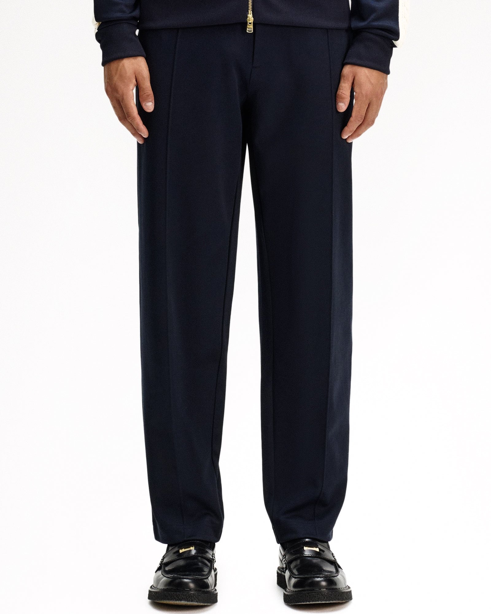 Fred Perry  Fly Front Track Pant Navy Sweat & Track Pants T2304-608 On Model Front View | Overkill
