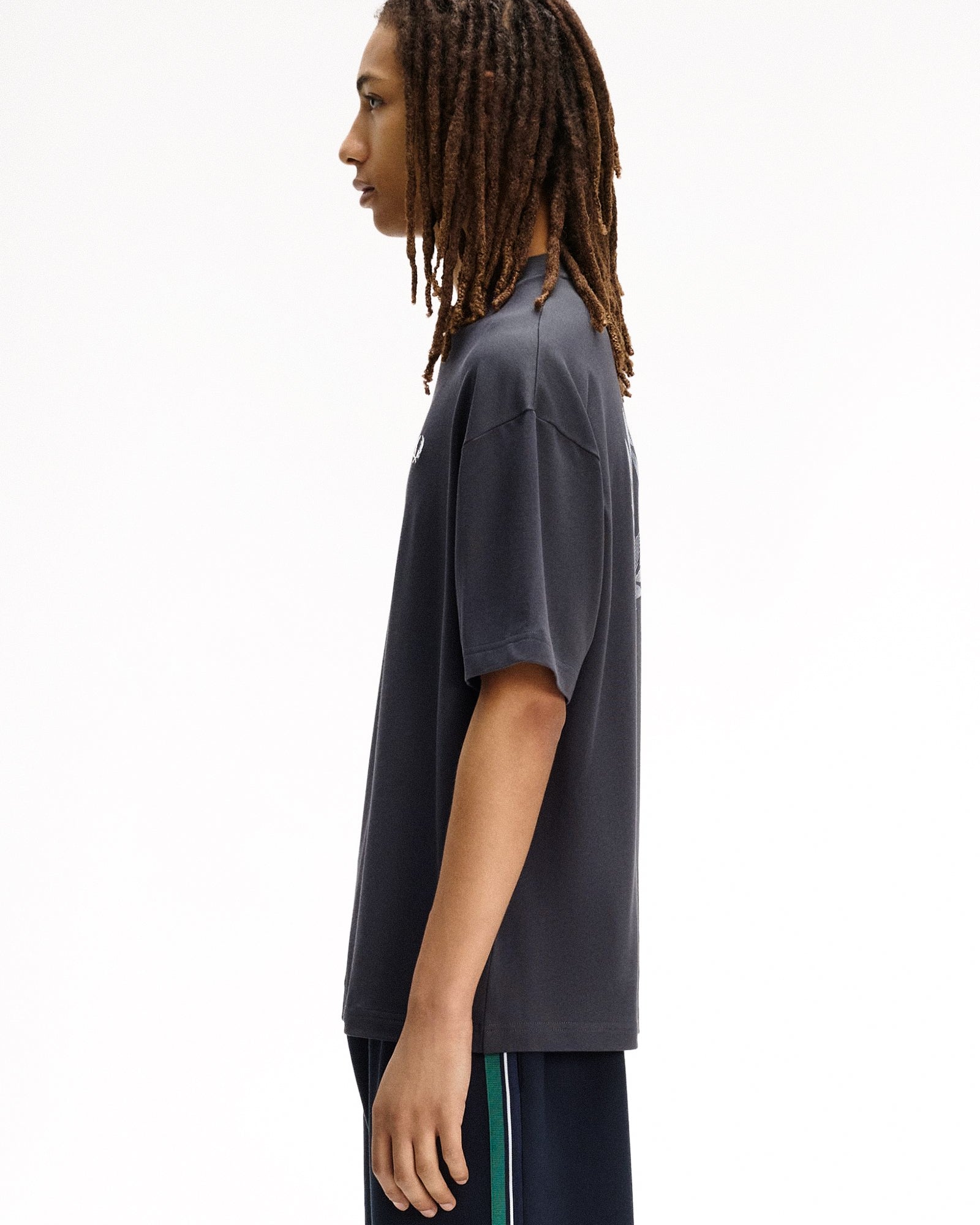 Fred Perry  Back Print LRL Wreath T-Shirt Anchor Grey T-Shirts M2474-297 Style Inspiration | Overkill
