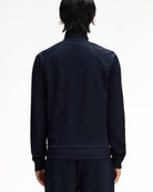 Fred Perry  Cable Taped Track Jacket Navy Track Jackets J2331-608 On Model Back View | Overkill
