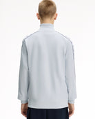Fred Perry  Taped Track Jacket Dusky Blue Track Jackets J4620-28A On Model Back View | Overkill

