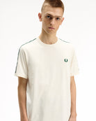 Fred Perry  Contrast Tape Ringer T-Shirt Ecru T-Shirts M4613-560 Style Inspiration | Overkill
