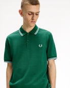 Fred Perry  Twin Tipped Fred Perry Shirt Sport Green / Light Ice / Light Ice Polo Shirts M3600-81B Style Inspiration | Overkill

