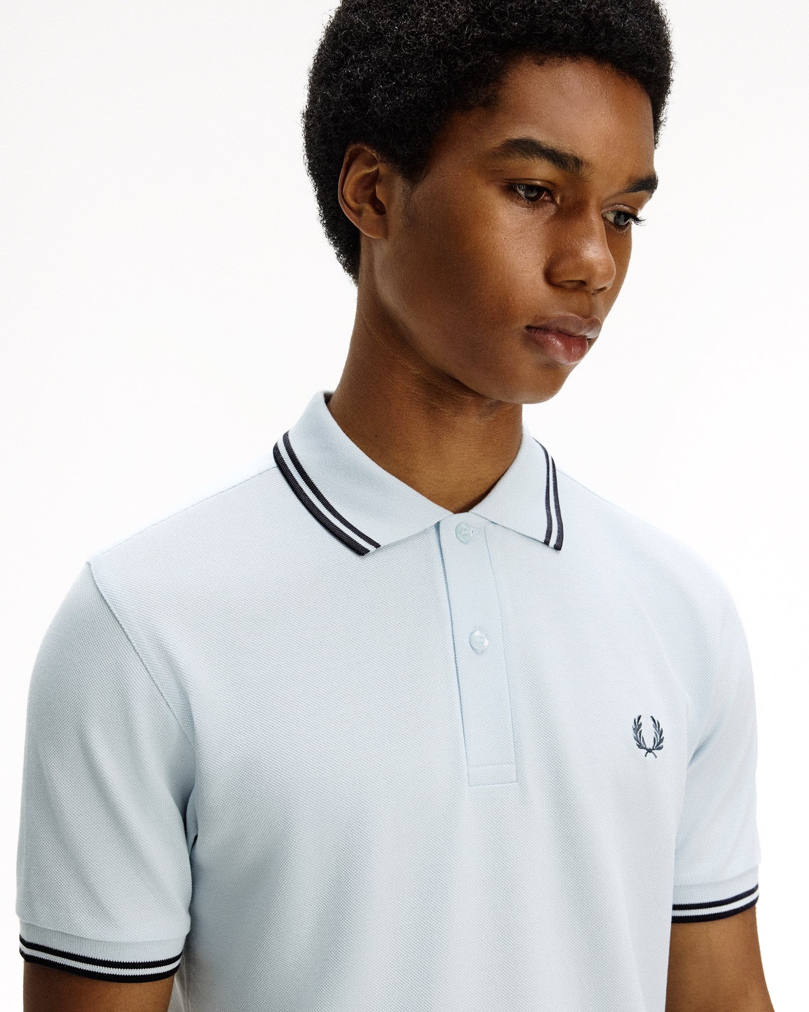 Fred Perry  Twin Tipped Fred Perry Shirt Light Ice / Anchor Grey / Anchor Grey Polo Shirts M3600-03C Style Inspiration | Overkill
