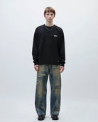 Neighborhood Savage Denim DP Wide Pants Indigo Jeans Close-up | Overkill