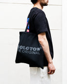 Molotow Heavy Cotton Can Bag Big Black Tote Bags & Shoppers 800793 On Model Front View | Overkill