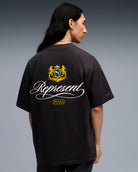 Puma Graphic Tee Flat Dark Gray T-Shirts 632544 97 On Model Back View | Overkill
