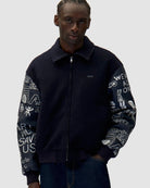 Arte Art Saves College Jacket Navy Bomber & Varsity Jackets AW25-074J / Navy Model Detail 1 | Overkill
