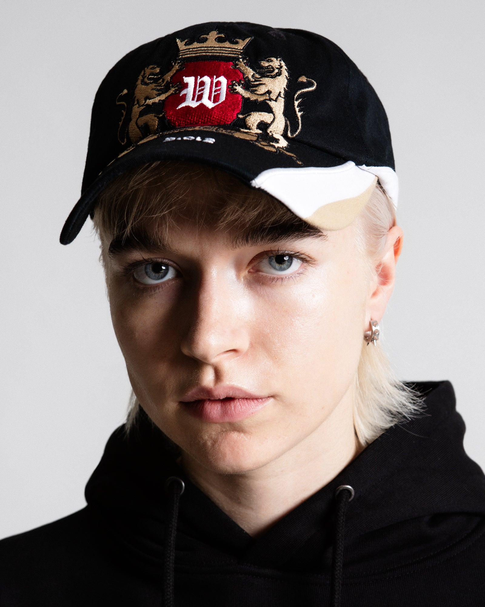 Wasted Paris Crest Cap Black Caps 175435 On Model Front View | Overkill