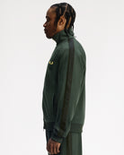 Fred Perry Dash Taped Track Jacket Court Green Track Jackets J1334-X89 On Model Back View | Overkill
