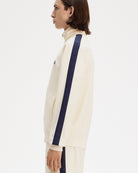 Fred Perry Contrast Tape Track Jacket Ecru / Tennis Blue Track Jackets Detailfoto | Overkill