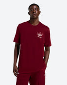 adidas FC Arsenal Icon Graphic Tee Team Coll Burgundy 2 T-Shirts JM9414 On Model Front View | Overkill
