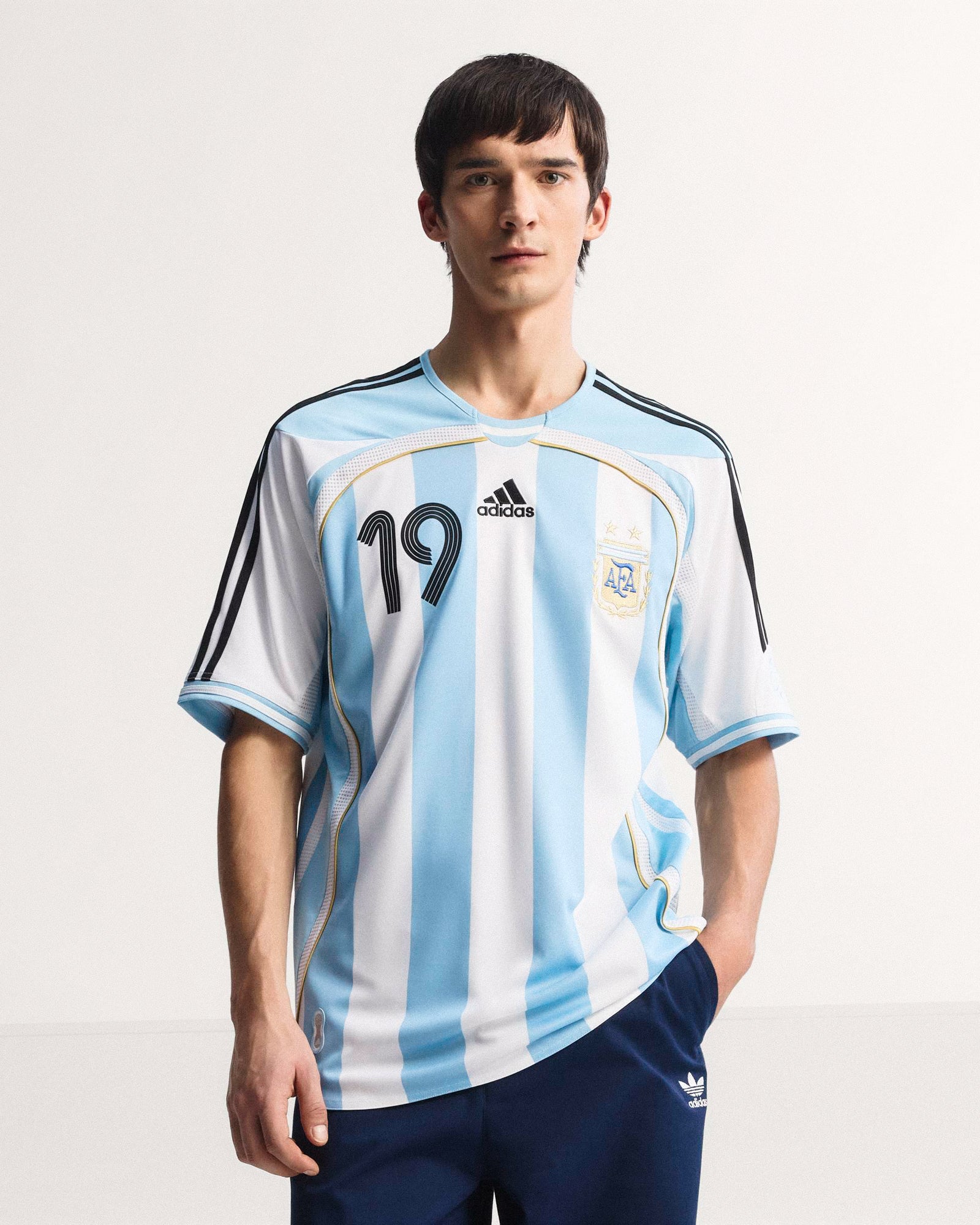 adidas AFA Argentina Home Jersey 06 M White T-Shirts JN3708 On Model Front View | Overkill
