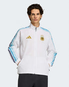 adidas AFA Argentina Home Anthem Jacket 26 White Track Jackets JZ6285 On Model Front View | Overkill
