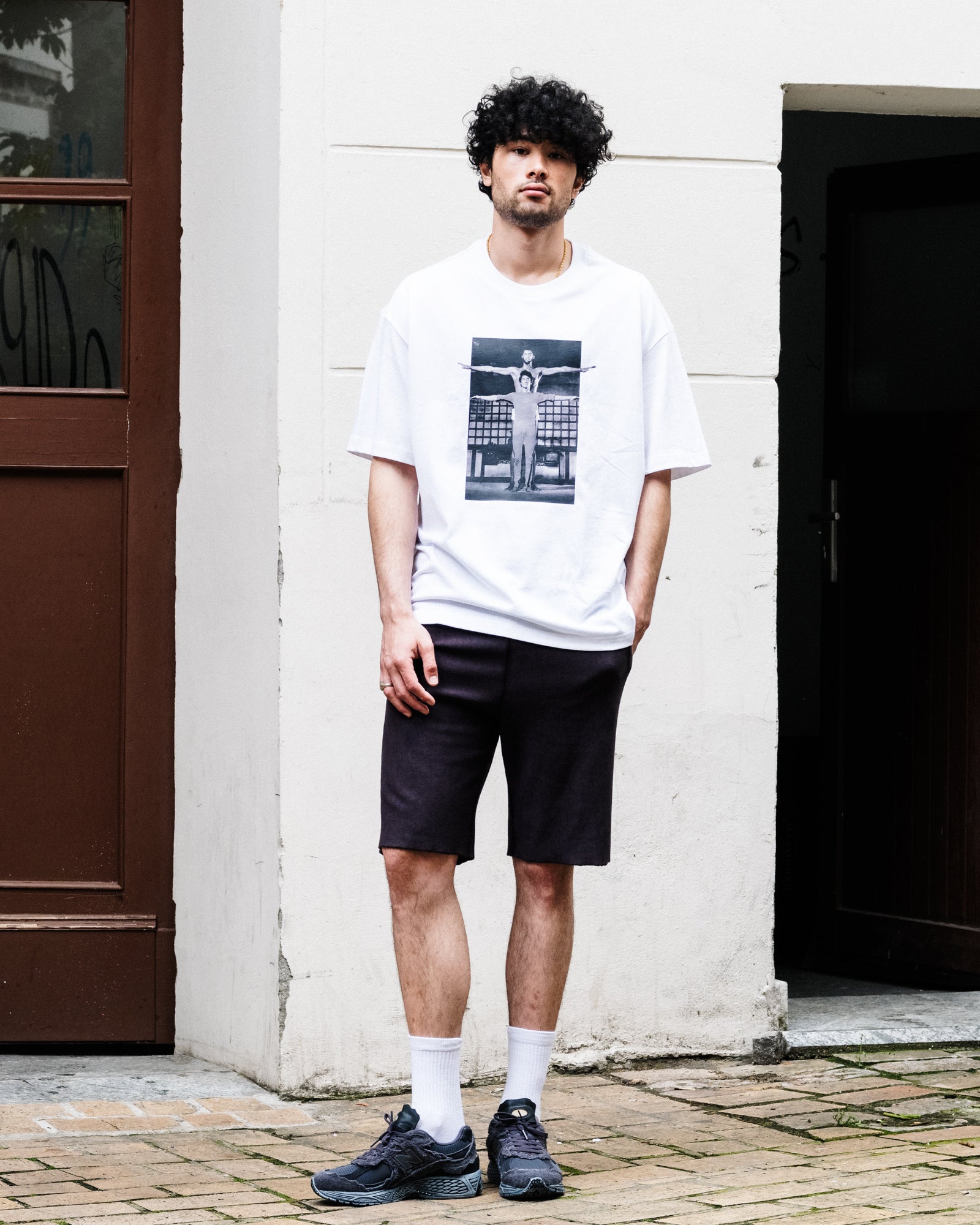 adidas Bruce Lee Icon Tee White T-Shirts JZ7907 On Model Front View | Overkill