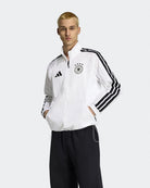 adidas DFB Germany Home Anthem Jacket 26 White Track Jackets JZ9339 On Model Front View | Overkill
