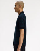 Fred Perry Black Watch Tartan Knit Shirt Black Watch Tartan Shirts K1553-37A On Model Back View | Overkill
