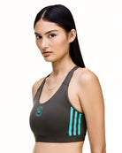 adidas Bralette Carbon Tops KA0710 On Model Front View | Overkill
