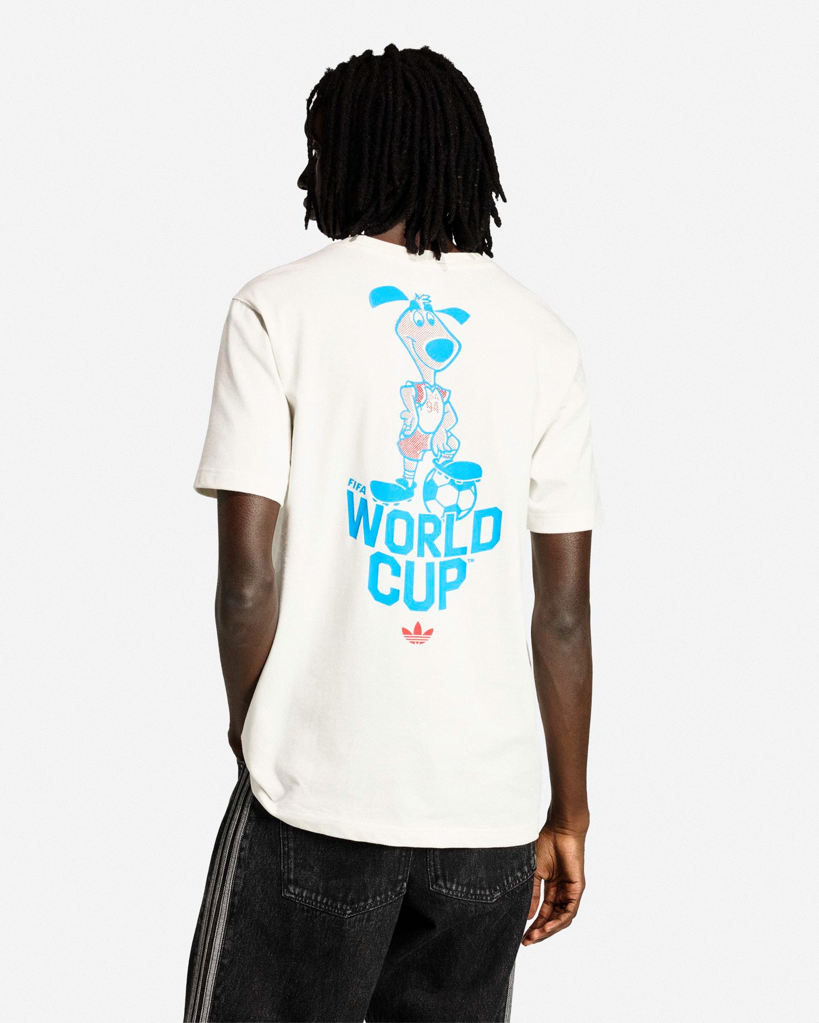 adidas Striker Mascot Tee Cloud White T-Shirt KB6216 On Model Back View | Overkill
