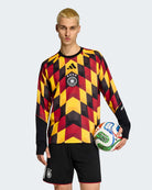 adidas DFB Germany Home Pre Match Warm Top 26 Black / Team Yellow Longsleeves KC2925 On Model Front View | Overkill
