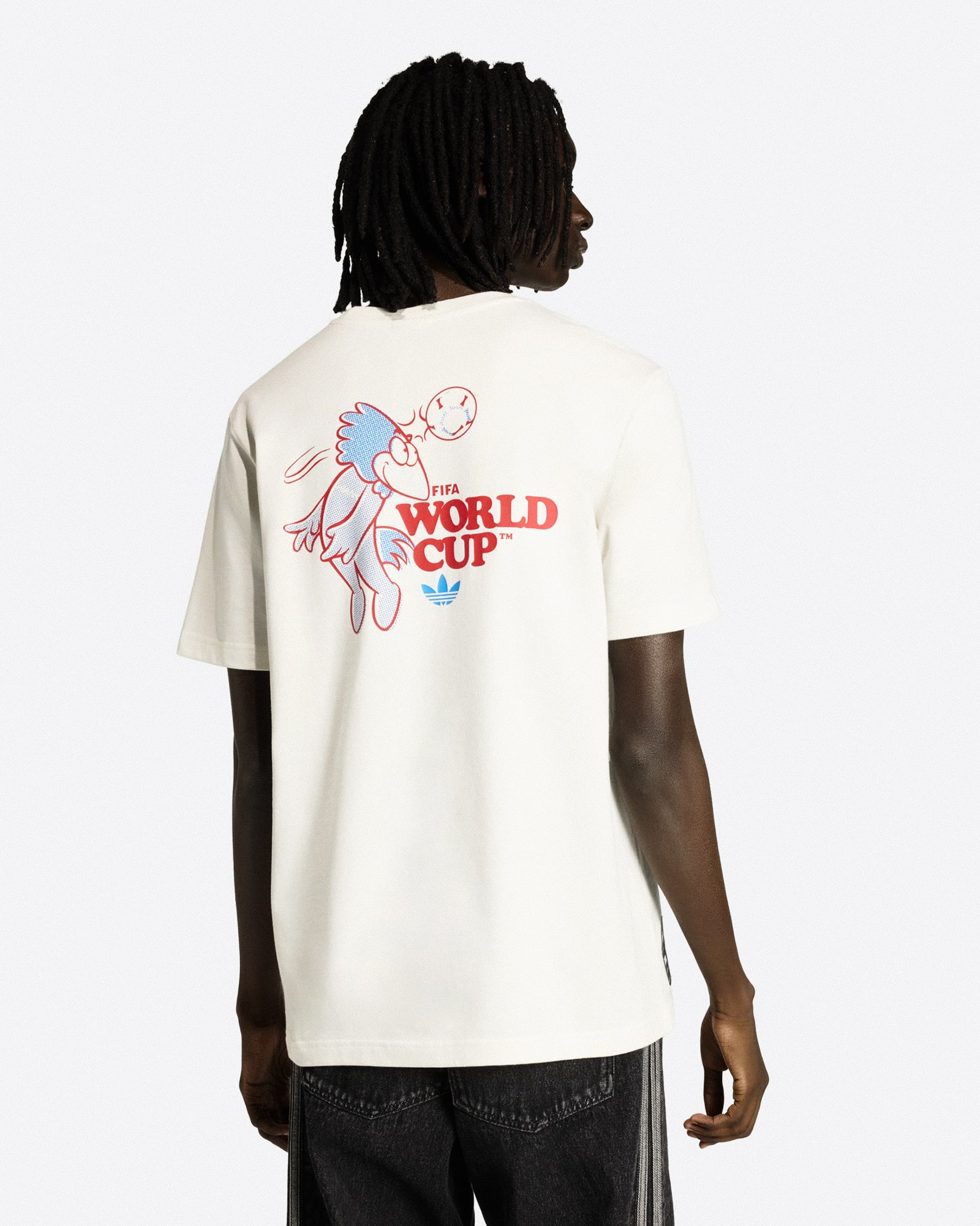 adidas Footix Mascot Tee Cloud White T-Shirt KC3833 On Model Back View | Overkill
