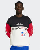 adidas Graphic Sweatshirt Black / Cloud White Sweatshirts KC5447 On Model Front View | Overkill
