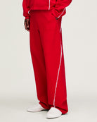 adidas Z.N.E. Pant Better Scarlet / White Sweat & Track Pants KC9596 On Model Front View | Overkill

