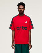 adidas Jersey Better Scarlet T-Shirts KC9603 On Model Front View | Overkill
